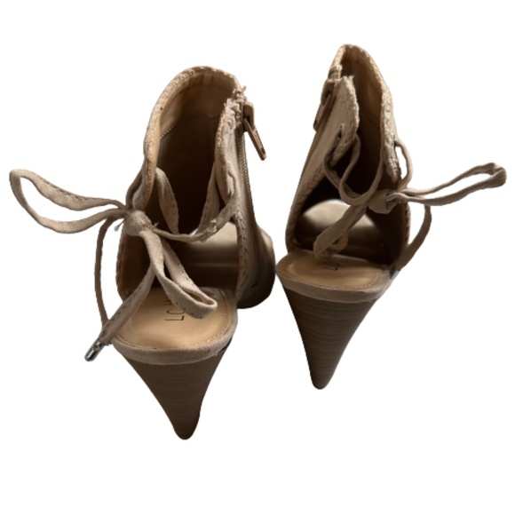 LC LAUREN CONRAD Bergenia Boots Lace Up Size Zip Bohemian Nude Tan Size 8 - Picture 9 of 9